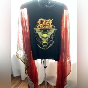 Ozzy Osbourne upcycled scarf sleeves